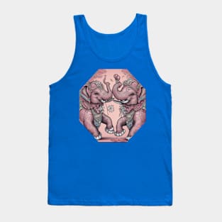 Blue and pink elephants Tank Top